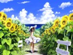 Anime in sunflower garden