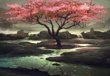 Pink tree art