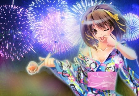 Haruhi firework - hammock, paradise, britney spears, seagull