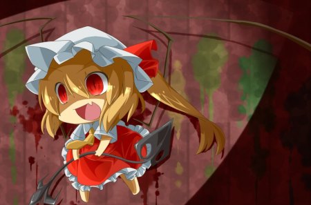 Flandre Scarlet - touhou, flandre scarlet, girl, blonde hair, chibi, anime, blood