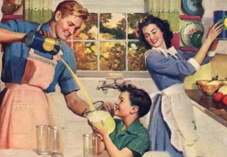 ORANGE JUICE FOR YOU - orange juice, kitchen, vintage, family