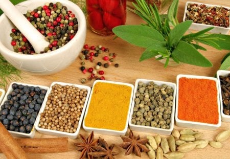 *** Spices *** - pieprz, natura, jalowiec, przyprawy, curry