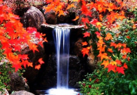 Waterfall - landscape, nature, waterfall, autumn