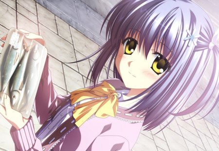 Sanada Rikka - anime, anime girl, yellow, purple, supipara, sanada rikka