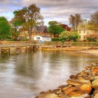 wonderful coastal village hdr