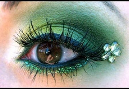 GREEN EYE - eye, lady, green, make up