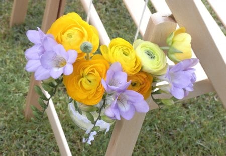 Share Your Happiness♥ - yellow, lavender, forever, wedding, fashion, light violet, entertainment, love, bouquet, flowers, happiness, purple