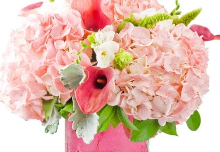 Baby Girl Bouquet - vase, square, fashion, entertainment, pink, bouquet, pale pink, baby girl, floral, glass