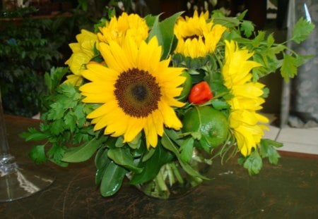 Sunshine In a Vase For When Days Grow Cold - vase, days, yellow, forever, sunshine, love, green, cold, grow