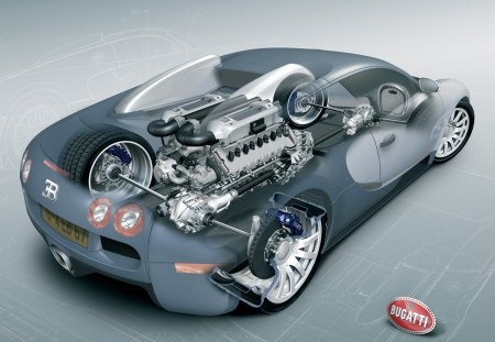 Bugatti Veyron - veyron, engine, drivetrain