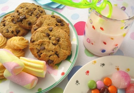 Next Cookies - sweety, food, milk, cookies