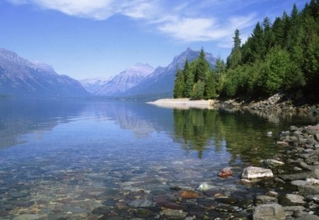 LAKE  Mc DONALD - excellent shot, amazing view, calm, lake, mcdonald