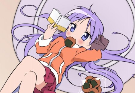 Kagami Hiiragi - lucky star, anime, kagami, book