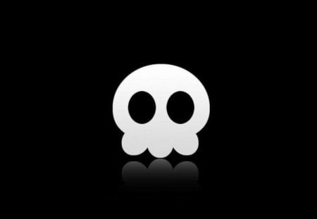 Skull In Black - abstract, black, white, cute, simple, reflection, skull