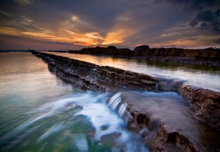 Taiwan Sunrise - sunset, sunrisenbeach, dock, taiwan, pier