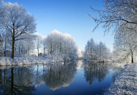 Winter at the Kromme Rijn  - netherlands, uetrcht, holland, river, winter, kromme rijn, rhine