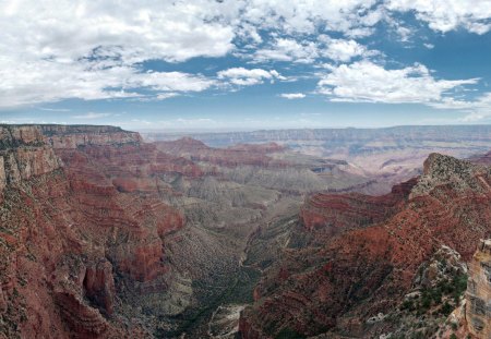 great canyon landscape - gorge, cliffs, canyon, clouds