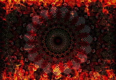 ♥     Mosaic Burning     ♥ - abstract, burning, fire, mosaic, texture