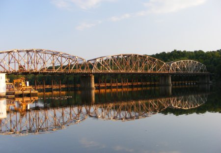 lock 11 - water, mohawk river, lock, waterway, amsterdam, new york, reflection