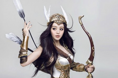 Asian Archer - models, people, beautiful, asian, archer, arrow