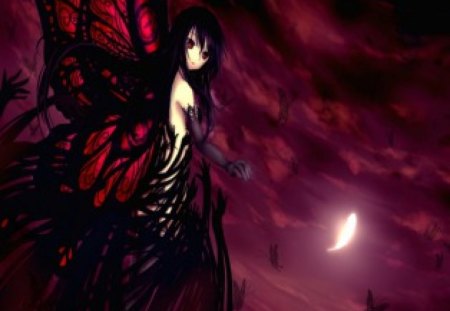 Accel World - butterfly, anime, pink, dark