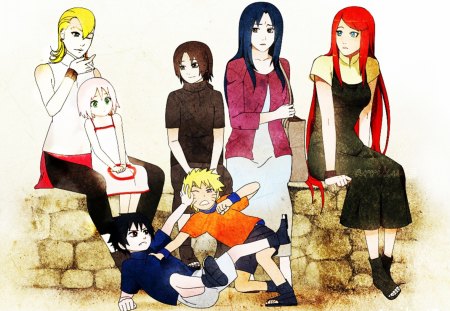 team 7 and moms - sasuke, naruto, team7, sakura