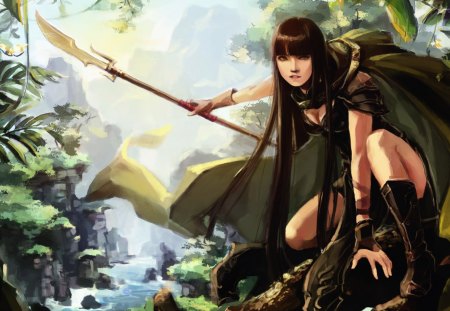 Jungle Warrior - women, jungle, warrior, fantasy, cg