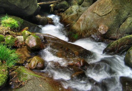 Source - river, source, stone, water, nature, rock, mountain