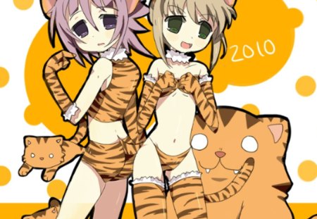 Maka and chrona(as cats) - maka, neko, cat, anime, chrona, cute