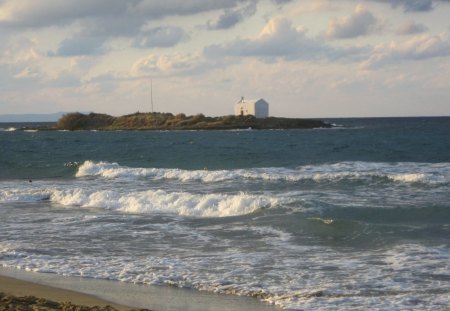 Crete - clouds, water, beach, beaches, sea, sand, shore, nature, sky