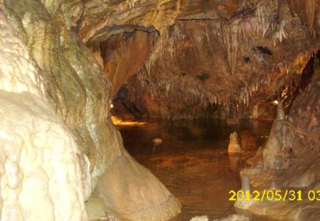 Underground Indian Cave - water, underground, lake, cave