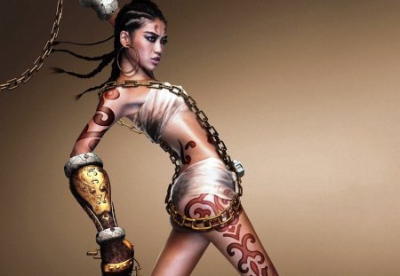 Lady Gladiator - tattoo, lady, cool, gladiator