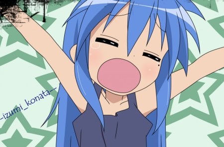 Kona-chan - blue hair, lucky star, girl, anime, cute, izumi konata