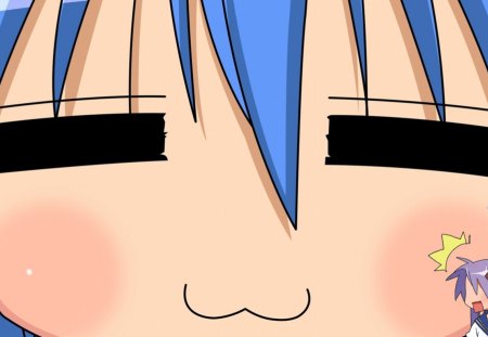 Great Konata - izumi konata, lucky star, anime, blue hair, girl, cute, hiiragi kagami