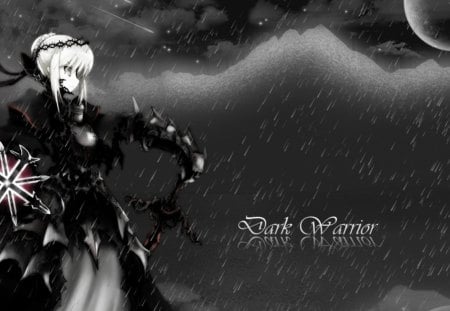 Fate/Stay Night - cute, black, women, beauty, beautiful, dark, anime, white, warriors