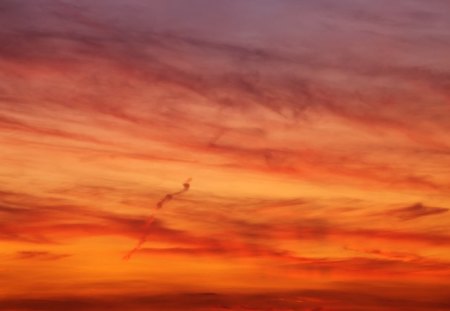 Golden Dusk - sky, clouds, red, sunset, dusk