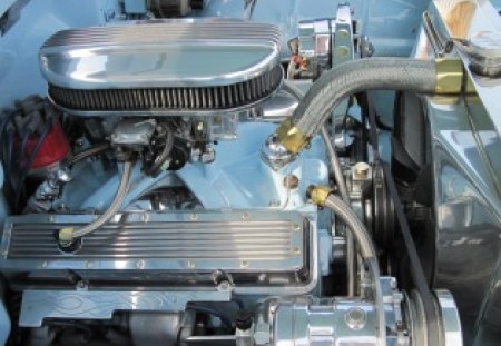 1970 Chevrolet Engine - black, engine, silver, Photography, Chevrolet