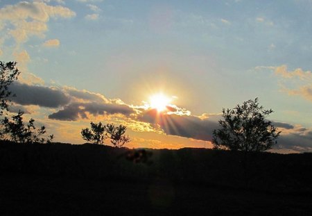 October Sky and Autumn Sunset - nature, sky, fall, autumn, october, sunset