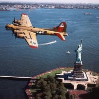 Flying Fortress visits Lady Liberty