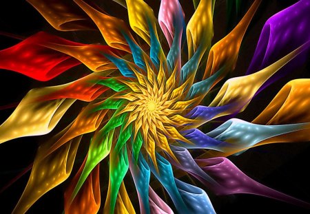 Color Burst - burst, rainbow, spiral, color, abstract