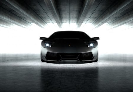 Dark cat - murcielago, view, lamborghini, car, beautiful, splendor, black, panther