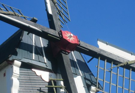 Windmill - sky, abstract, ancient, blue, windmill