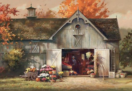 BEAUTIFUL BARN - market, country life, barn, autumn