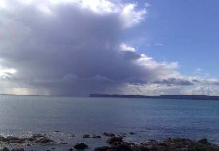 Rain cloud over Berry Head - nature, sky, landscape, clouds, rain