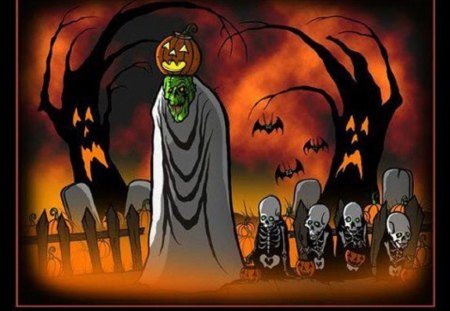 Halloween Ghouls - abstract, ghouls, spooky, holiday, halloween, pumpkin