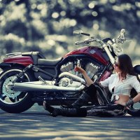*** Harley Davidson and girl ***