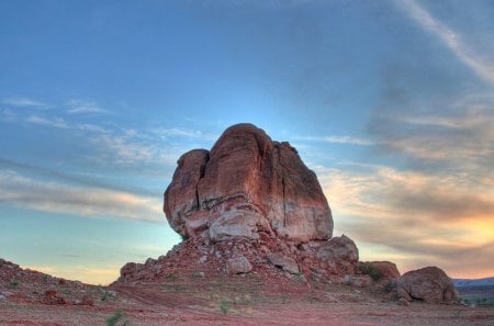 Rusty Rock - nature, sky, rusty, mountain, clouds, rock