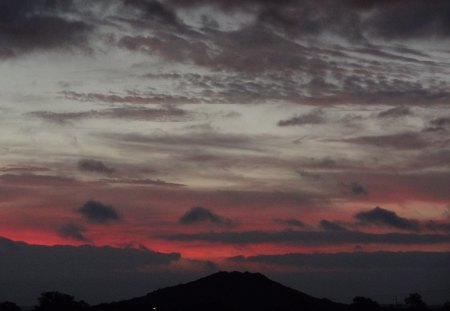 Dawn - hill, sky, clouds, dawn