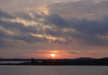 River Sunrise - sky, water, river, sun, sunrise