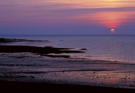 sunset at kingsport nova scotia - horizon, sunset, beach, silhouette, dusk